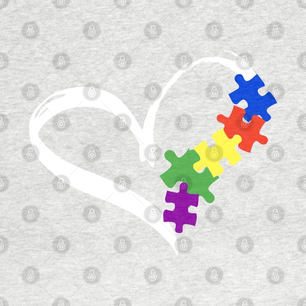 Autism Awareness Puzzle Heart Gift by Studio Hues